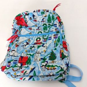 Vera Bradley Large Campus Backpack Ski Slope Snoopy NWT
